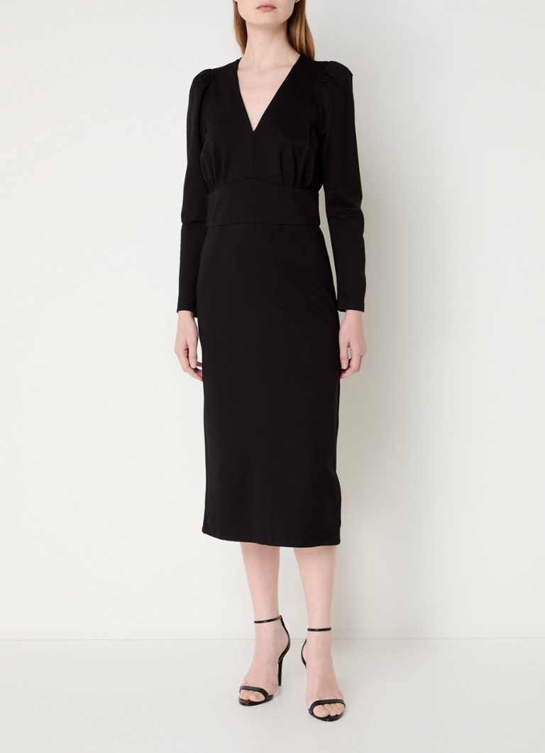Rochie midi Co'Couture Costa cu mâneci bufante.