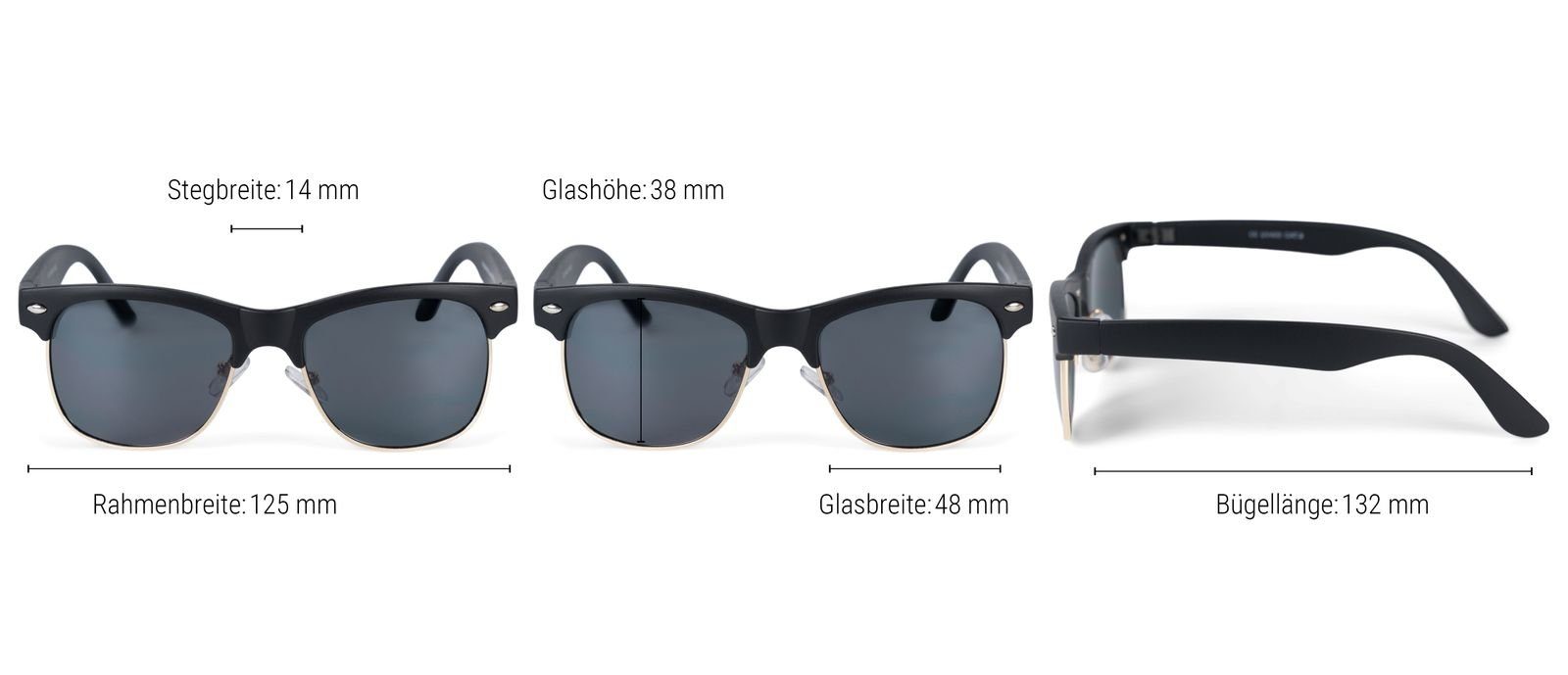styleBREAKER Wayfarer (1-St) Verspiegelt