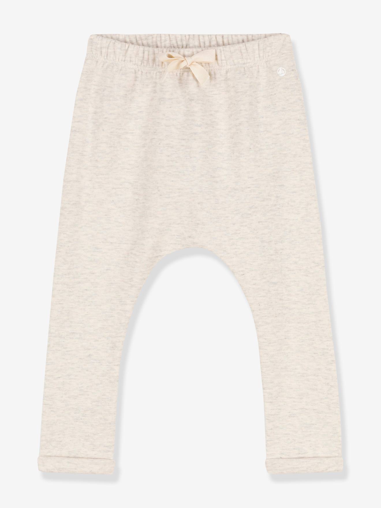 Pantalon bébé en jersey épais PETIT BATEAU beige chiné