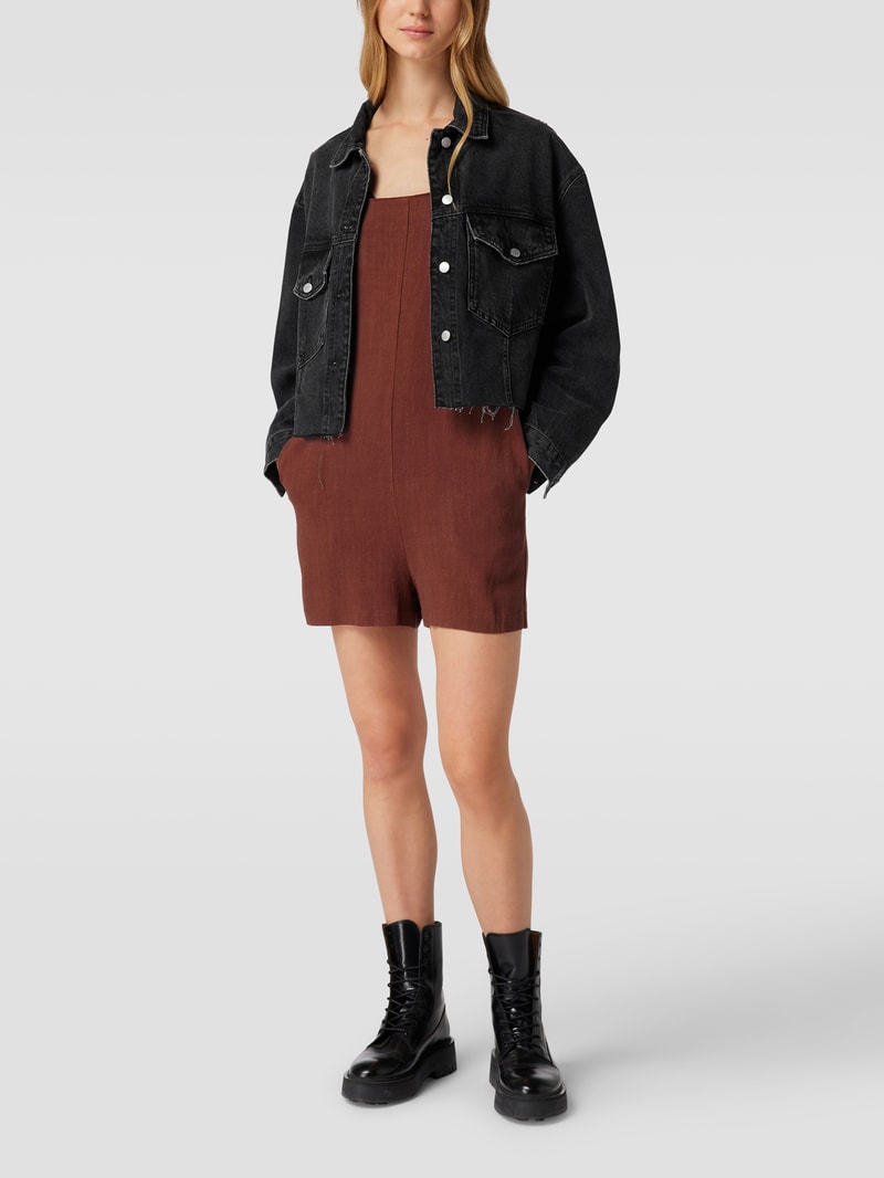 Playsuit mit Eingrifftaschen in schokobraun