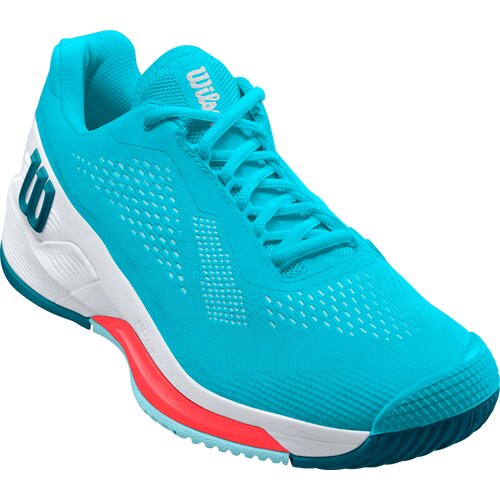 DAMEN TENNISOUTDOORSCHUHE RUSH PRO 4.0 W SCUBA BLUE/WH/FIERY COR