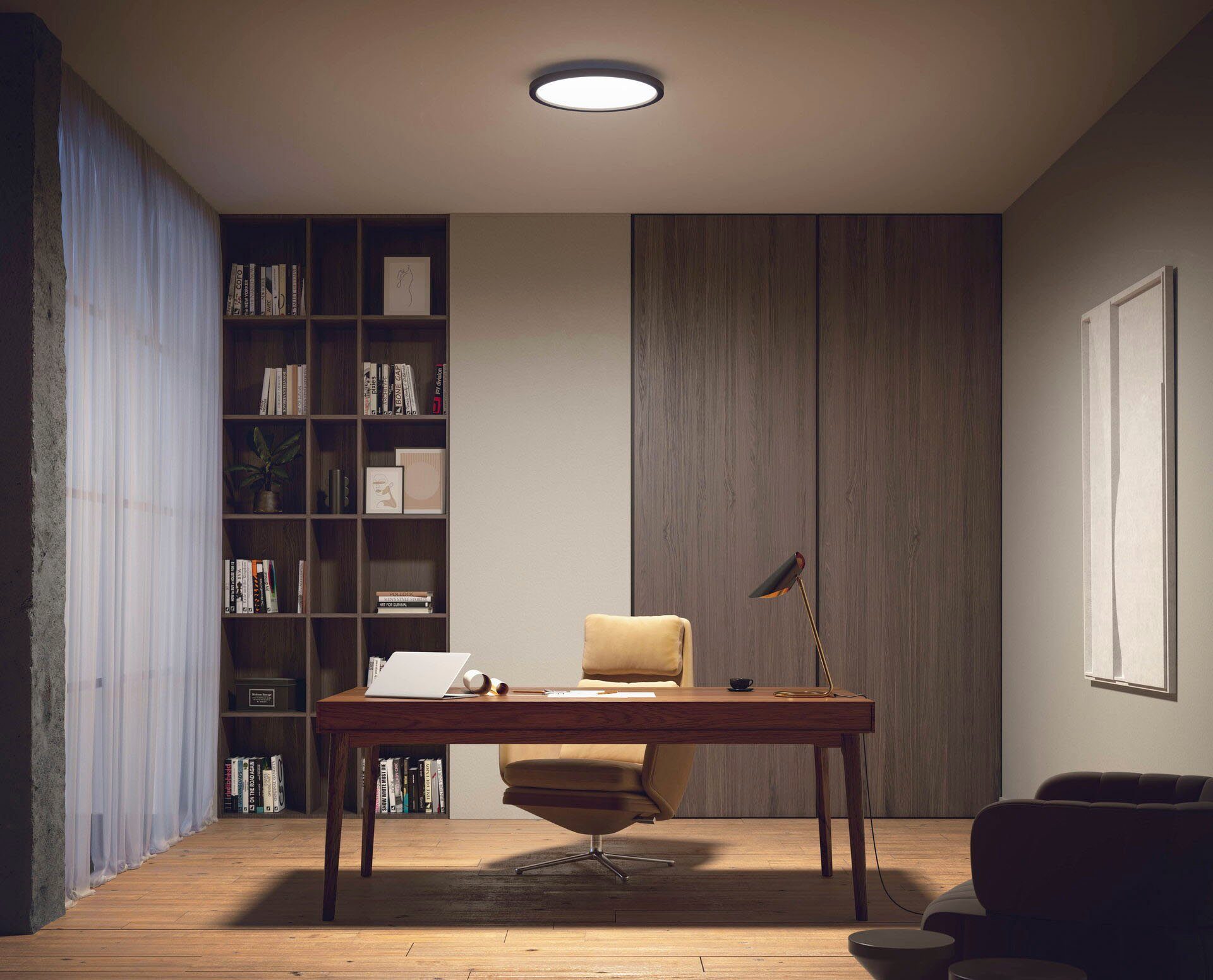 Philips Hue LED Deckenleuchte Aurelle, Bluetooth, Dimmfunktion, LED fest integriert, warmweiß - kaltweiß, mit Dimmschalter