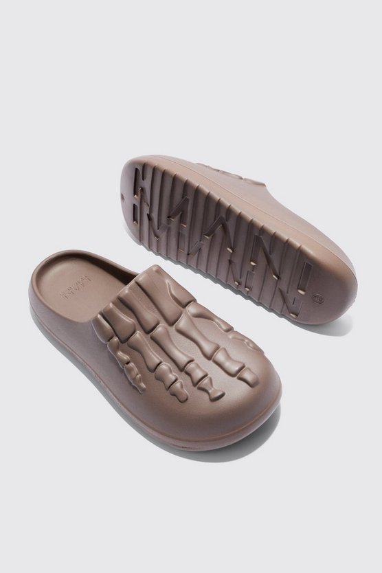 Perforierte Mules mit Skelett-Print