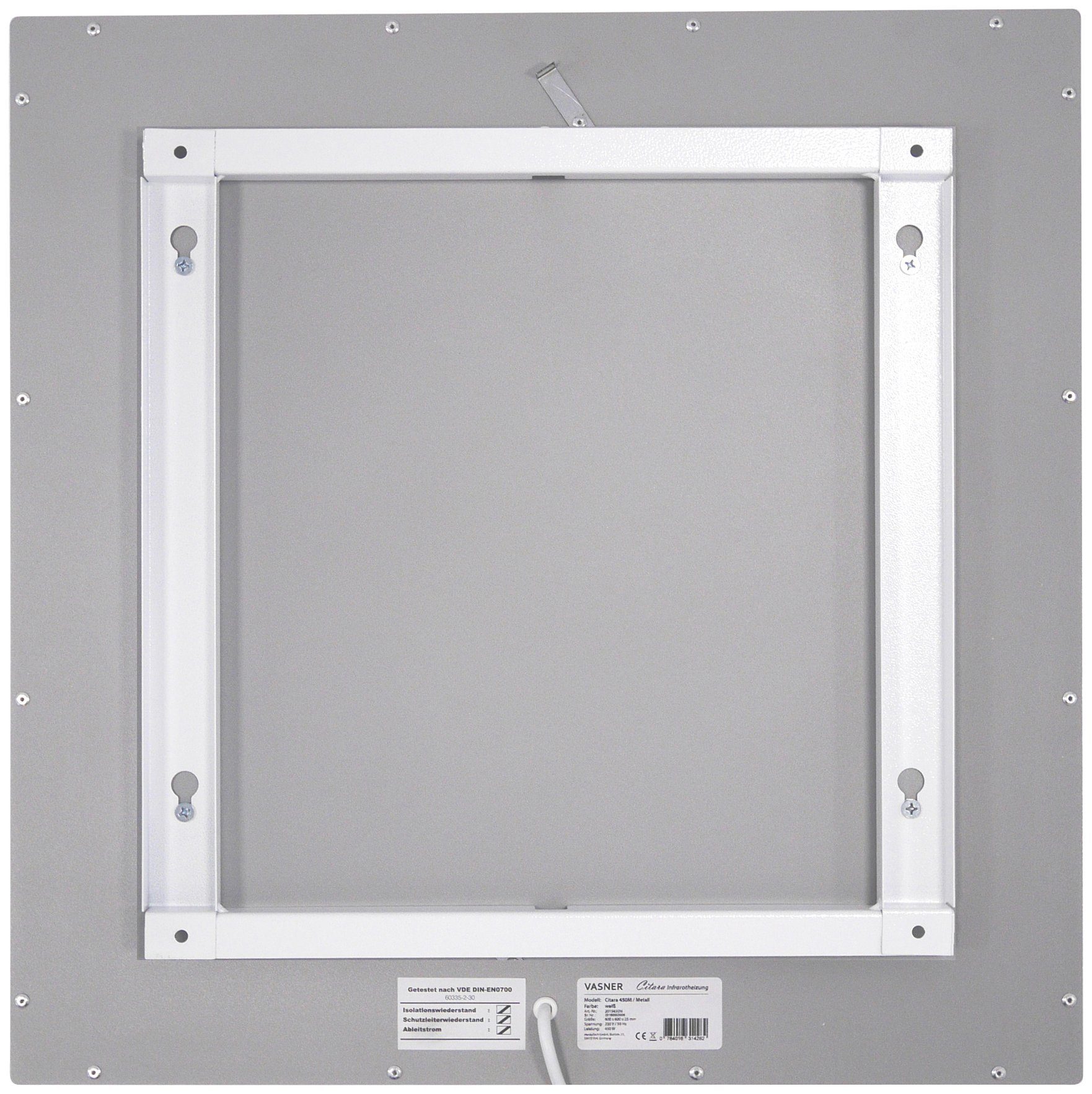 Vasner Infrarotheizung Citara M, für Wand / Decke, IP44 Bad geeignet, 550 Watt