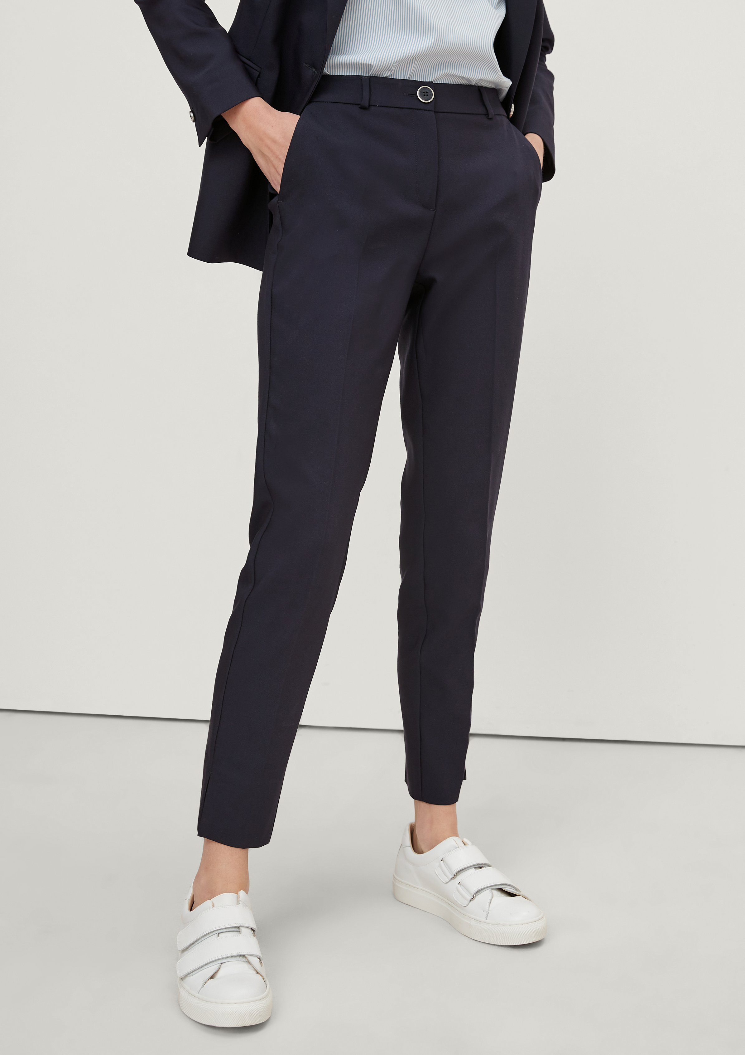 Slim: 7/8-Hose mit Tapered leg - navy