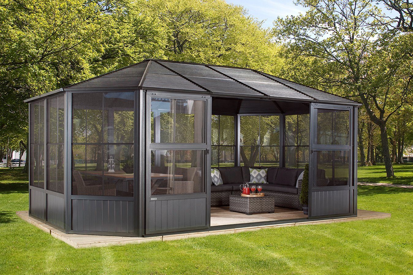 Sojag Pavillon Charleston 12x18, Wintergarten, BxT: 594x384 cm