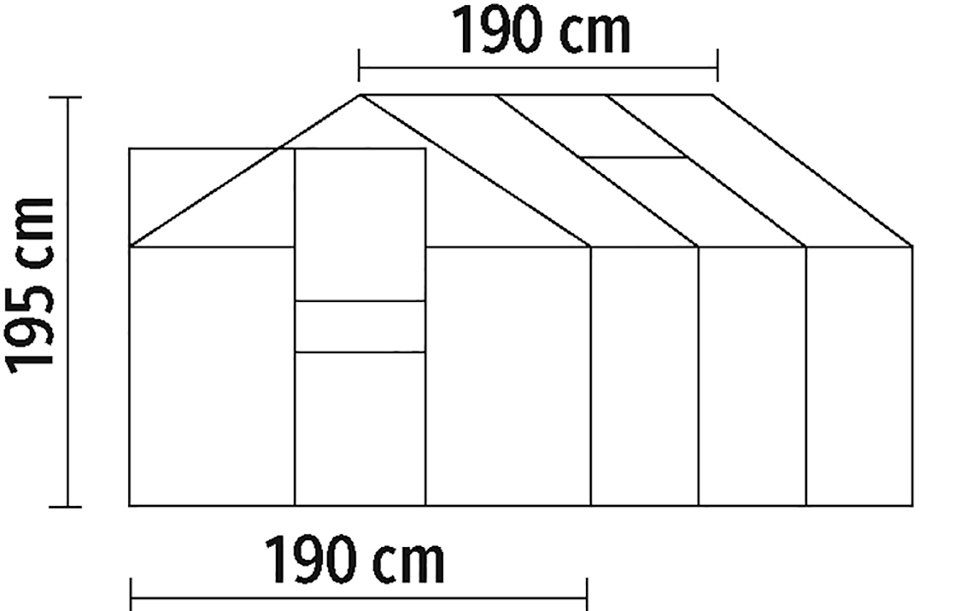 KONIFERA Gewächshaus Florenz, BxTxH: 190 x 190 x 195 cm, 4 mm Wandstärke