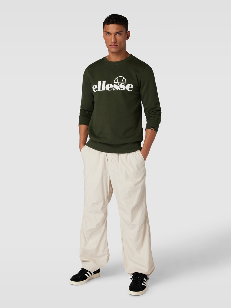 Sweatshirt mit Label-Print Modell 'Bootia' in dunkelgrün