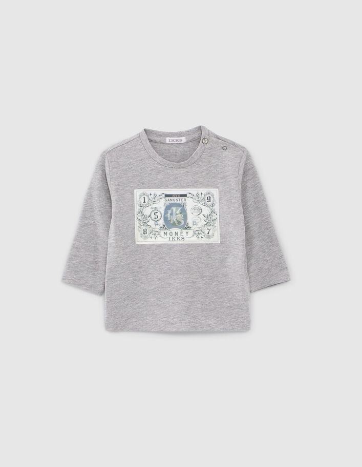 T-shirt gris visuel lenticulaire bébé garçon