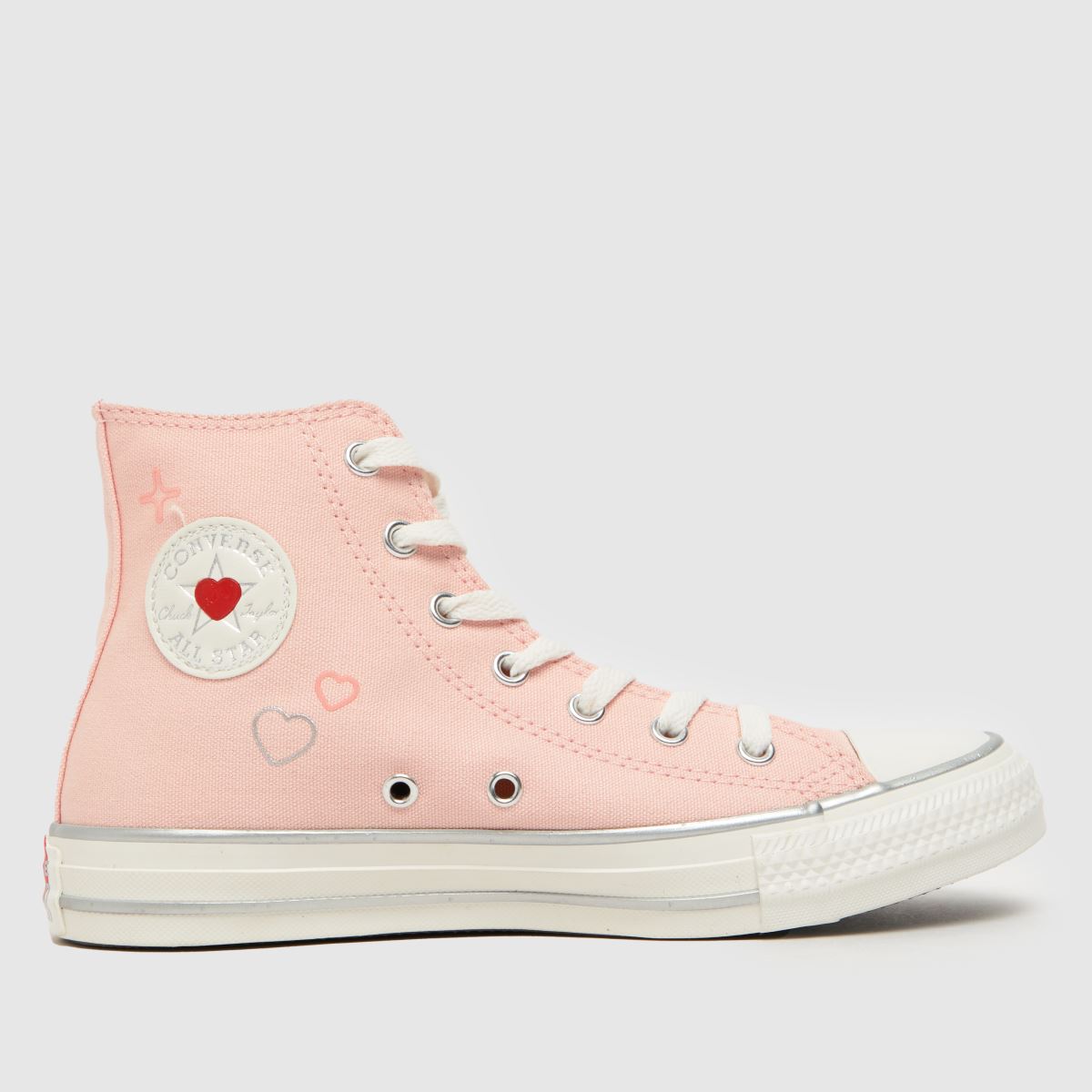 Converse ljusrosa All Star Hi-sneakers för flickor och ungdomar