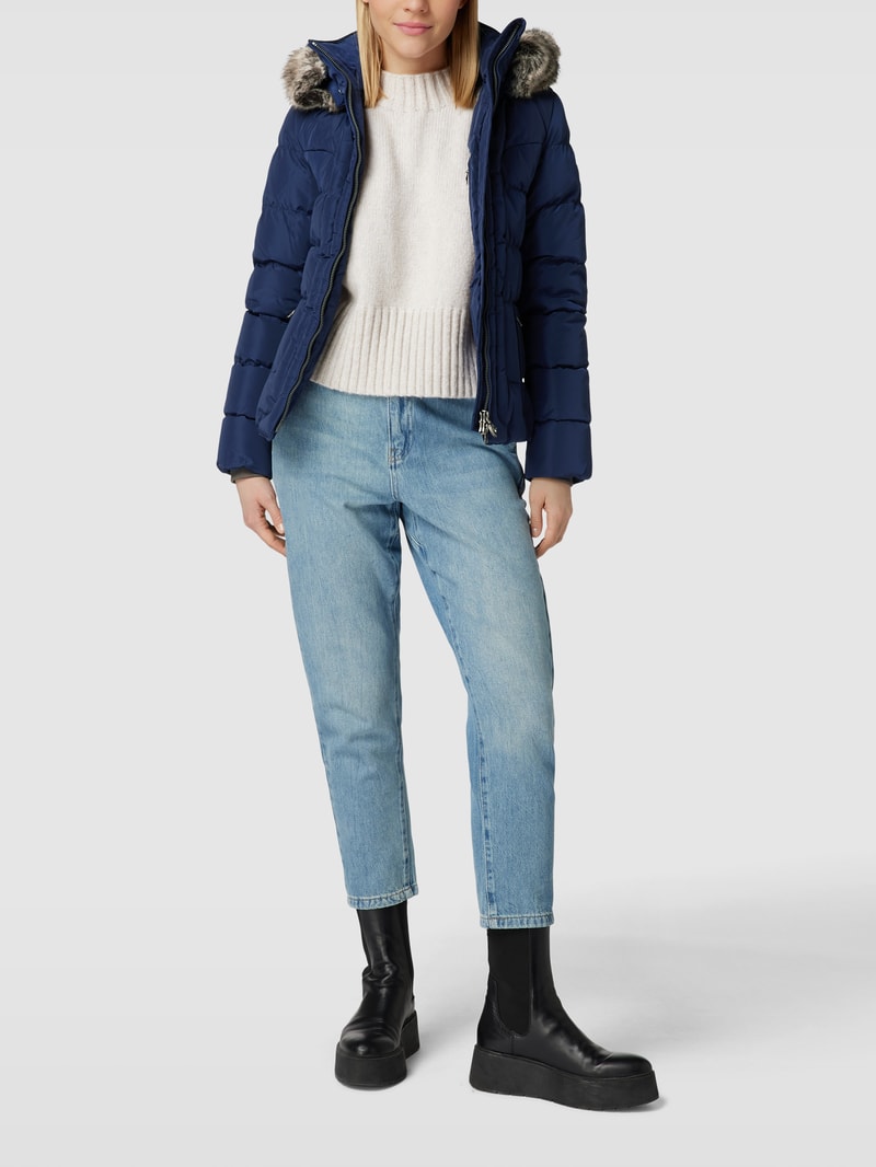 Steppjacke mit Webpelzbesatz Modell 'ASTORIA' in royalblau