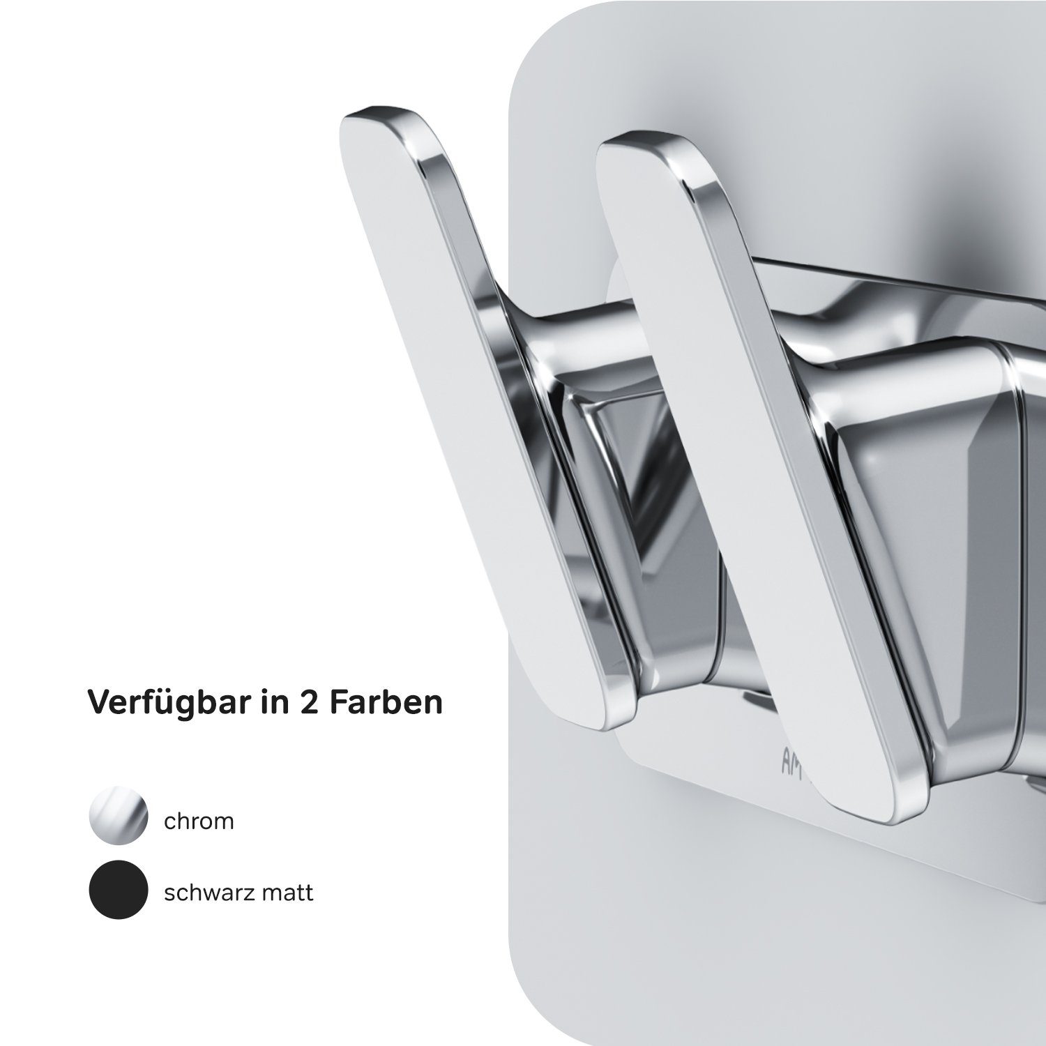 AM.PM Wandhaken Inspire 2.0, Badezimmer, Dusche, Küche, Flur, Toilette, (Set), hochfunktionell, rost- und kratzfest