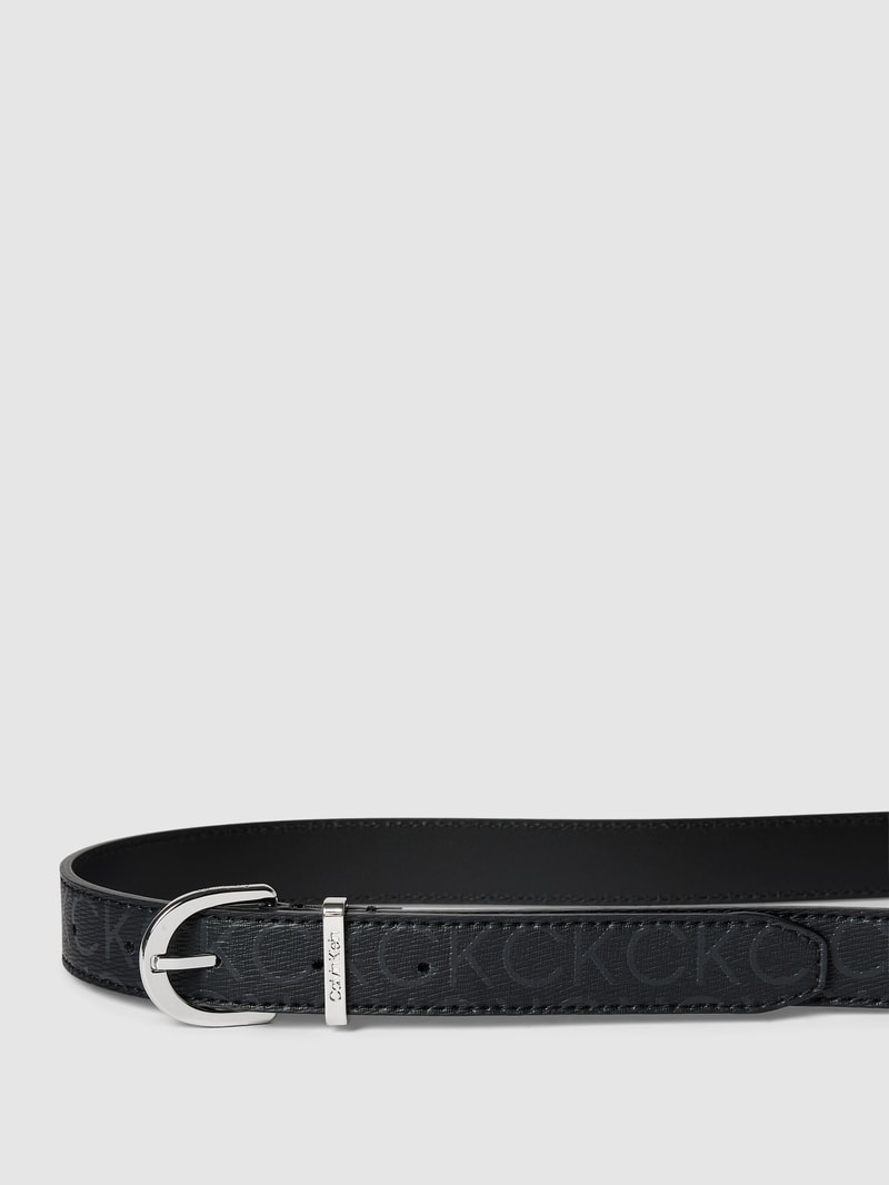 Gürtel mit Label-Print in schwarz