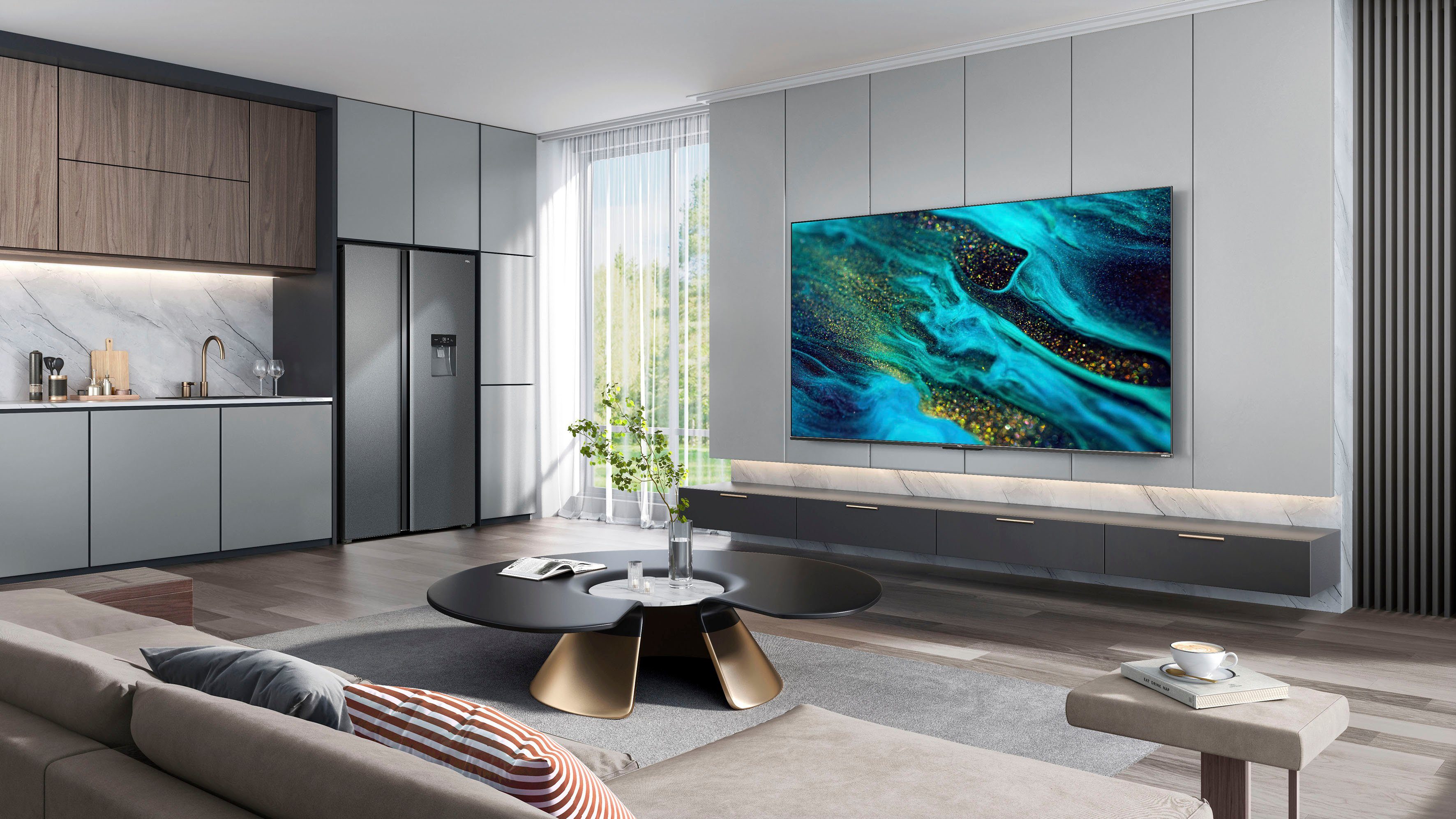 TCL 65RC630X1 QLED-Fernseher (164 cm/65 Zoll, 4K Ultra HD, Smart-TV, HDR Pro, HDR10+, Dolby Vision, Game Master, HDMI 2.1, ONKYO Sound)