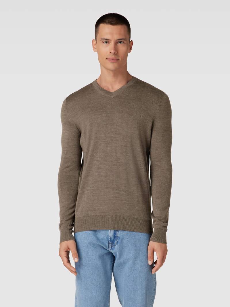 Strickpullover in taupe meliert