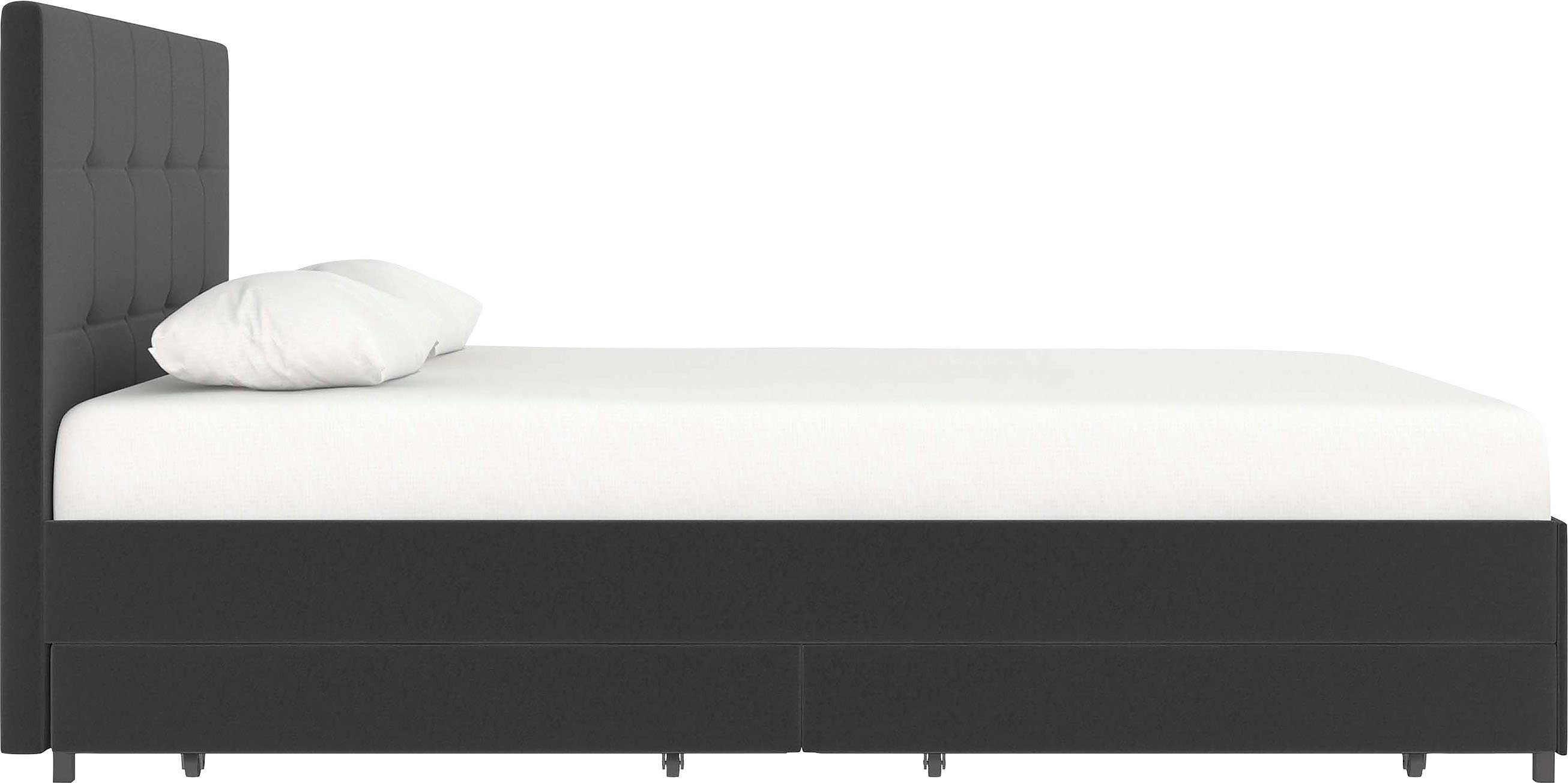 Timbers Stauraumbett Hardwick (1-tlg), mit Knopfheftung, 4 Schubkästen, Liegefläche 140x200 oder 180x200 cm