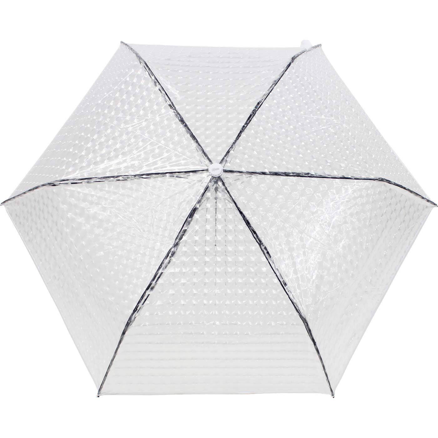 iX-brella Taschenregenschirm Minischirm Transparent Automatik mit Lens-Effekt, in weiß, rot und schwarz
