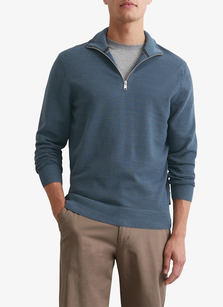 Marc O'Polo Fine-knit pullover with half zip