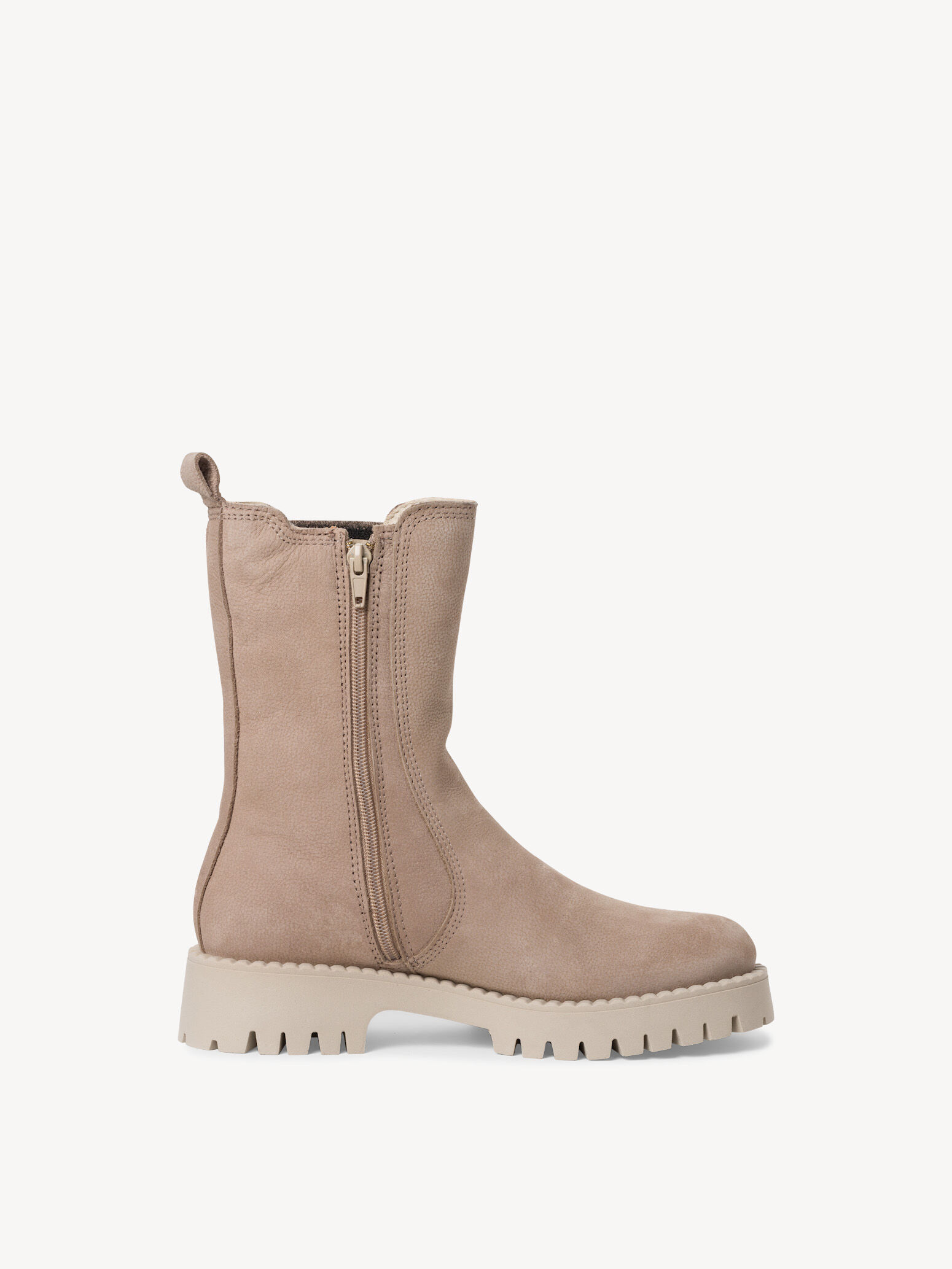 Bottine en cuir - beige doublure chaude