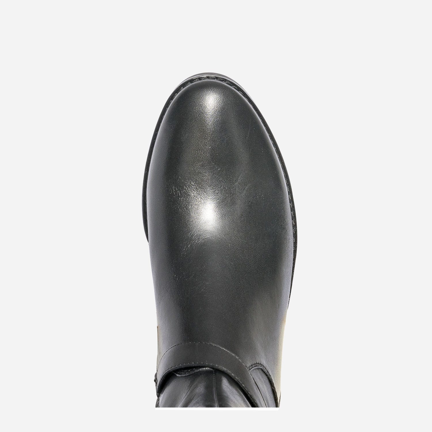 Botte plate CAPRICE noire en cuir