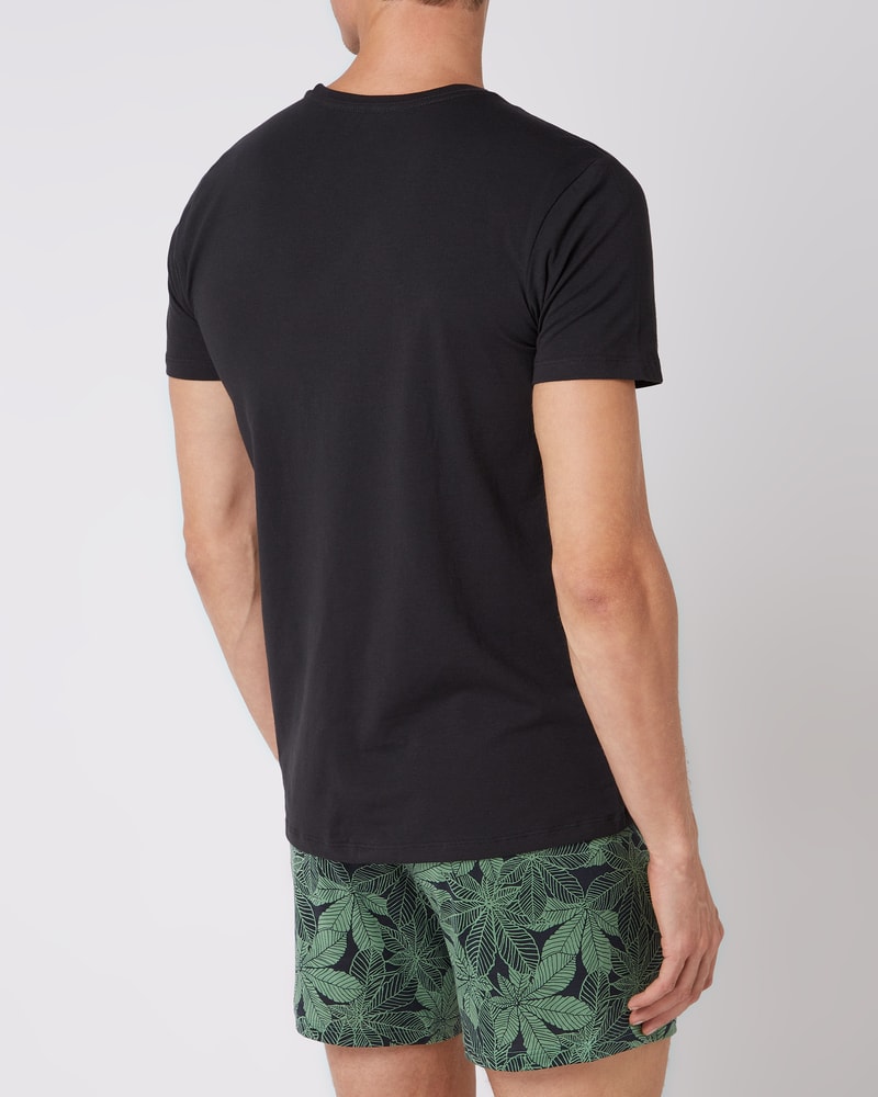 T-Shirt mit Label-Detail im 2er-Pack in schwarz