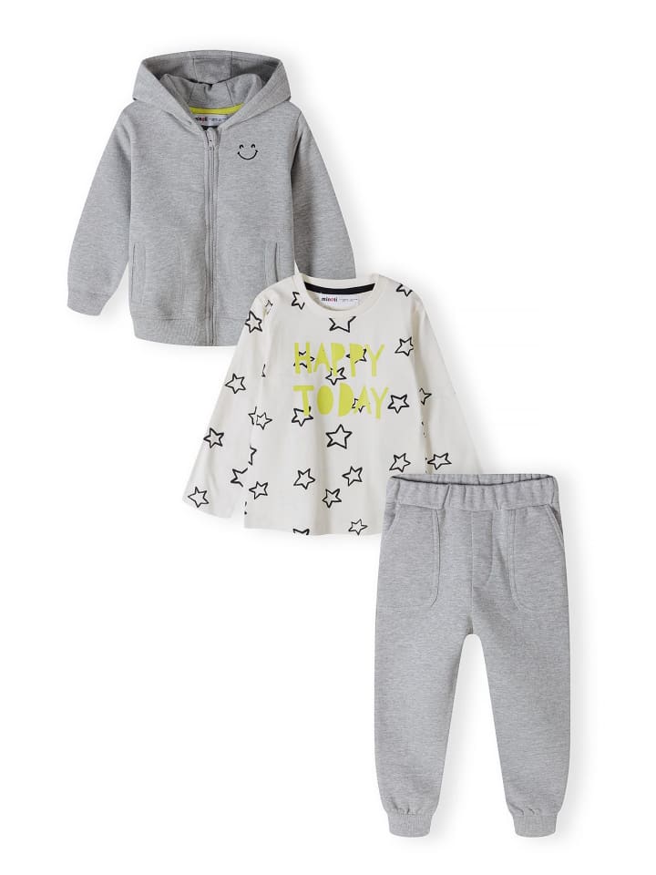 Minoti 3tlg. Outfit: Longsleeves & Hose Fly 7 in grau günstig kaufen