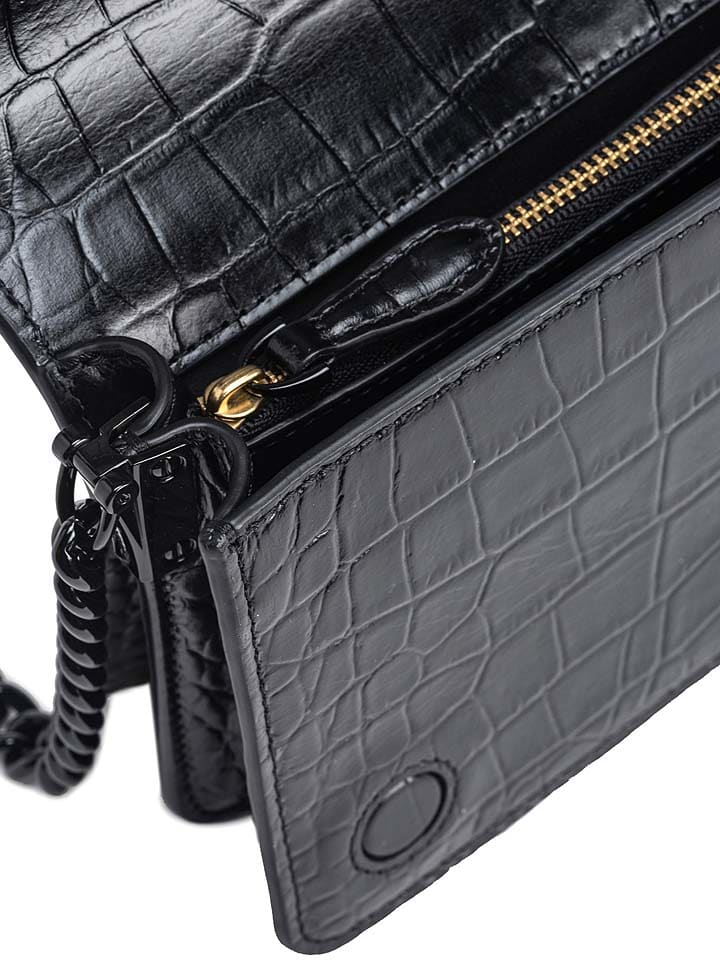 Pinko Leder-Umhängetasche in Schwarz - (B)19 x (H)13 x (T)7 cm günstig kaufen onesize
