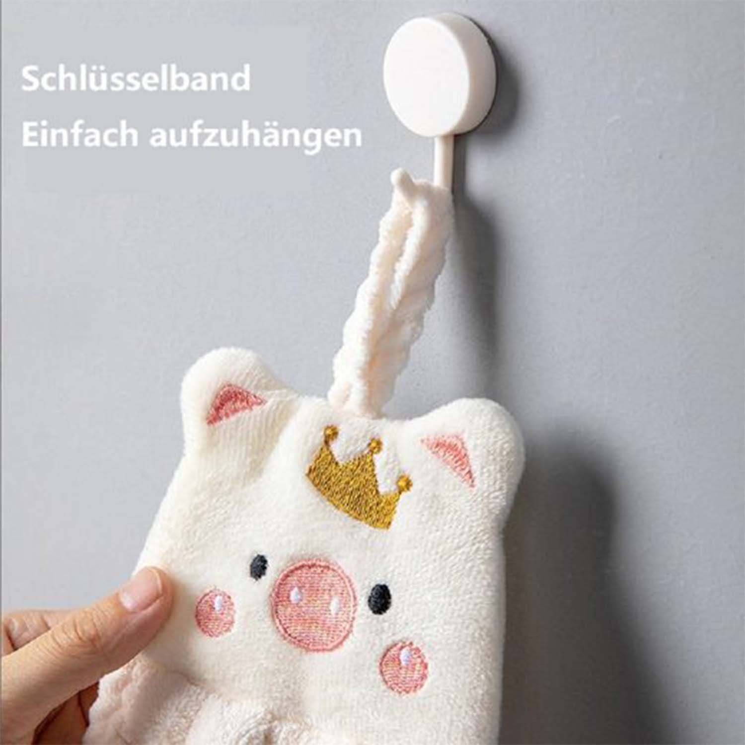 Daisred Handtuch Set Kinder Mit Aufhängerschlaufe Gesichtstücher Gästehandtücher, (Anzug, 3-tlg)