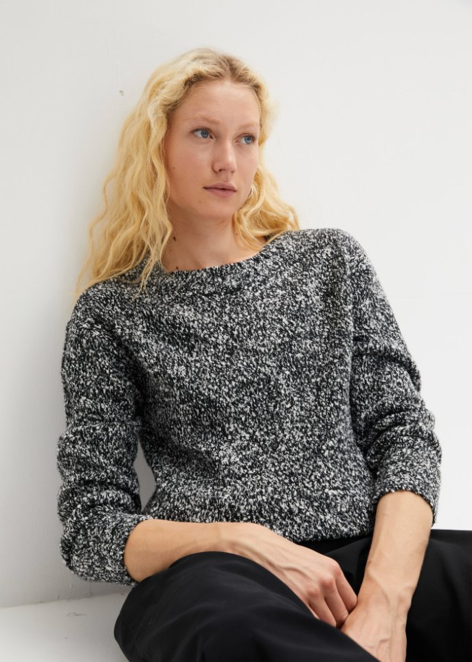 Strick-Pullover mit Rundhalsausschnitt