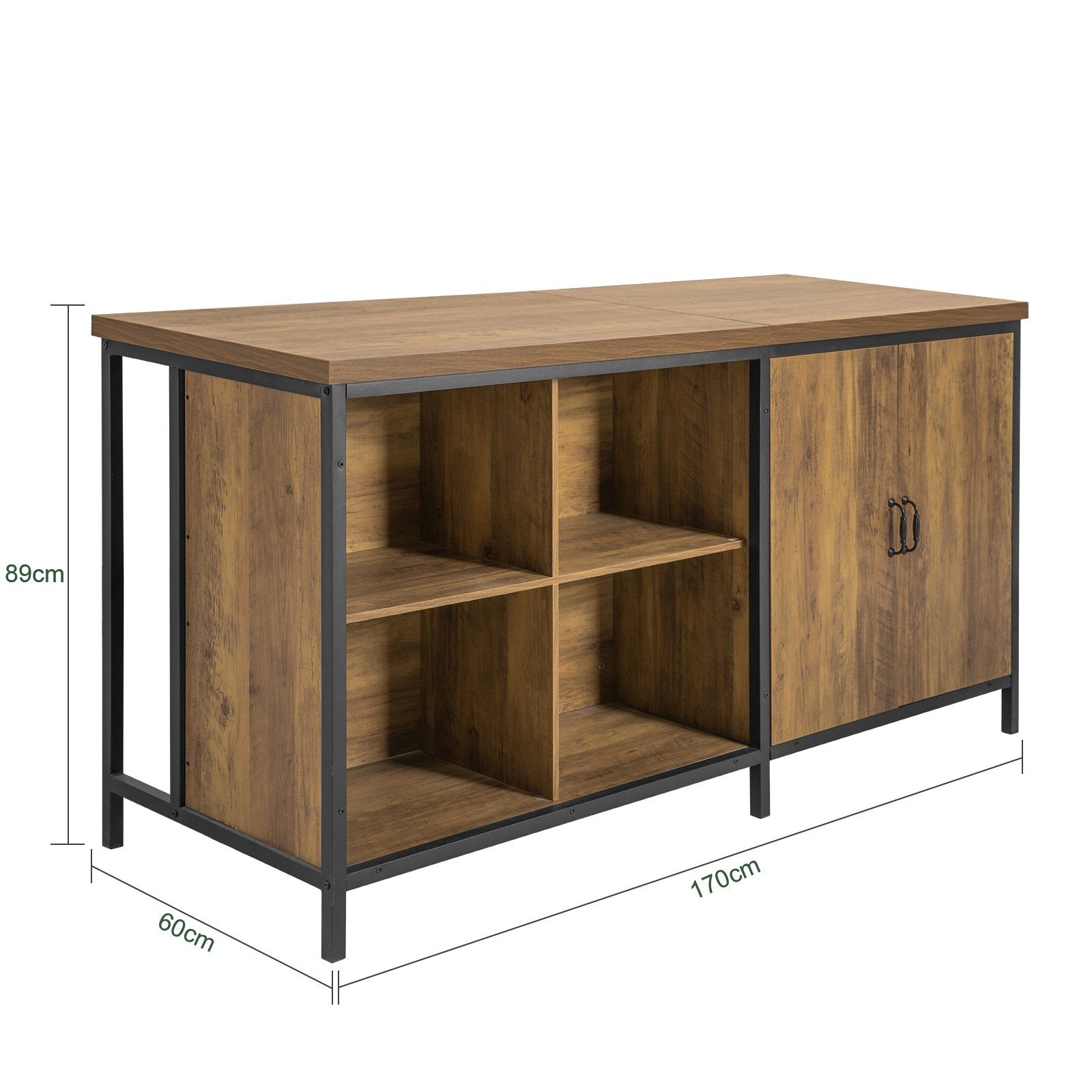 SoBuy Küchenbuffet KNL01 Kücheninsel freistehend Küchenschrank Highborad Kommode Sideboard