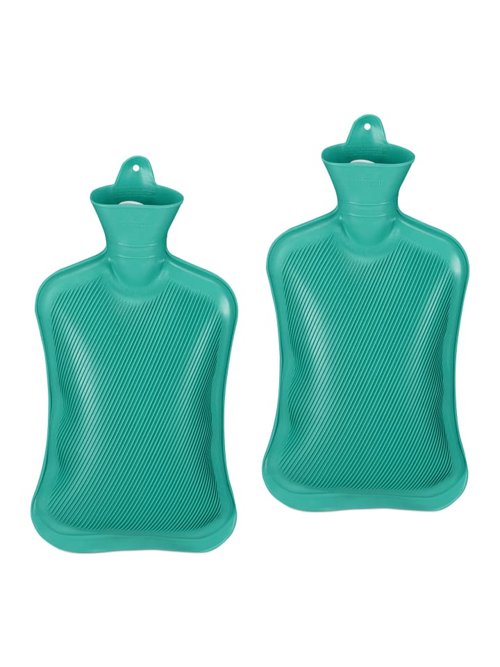 relaxdays 2x Wärmflasche in Türkis günstig kaufen onesize