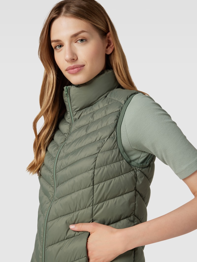 Steppweste mit Stehkragen in khaki