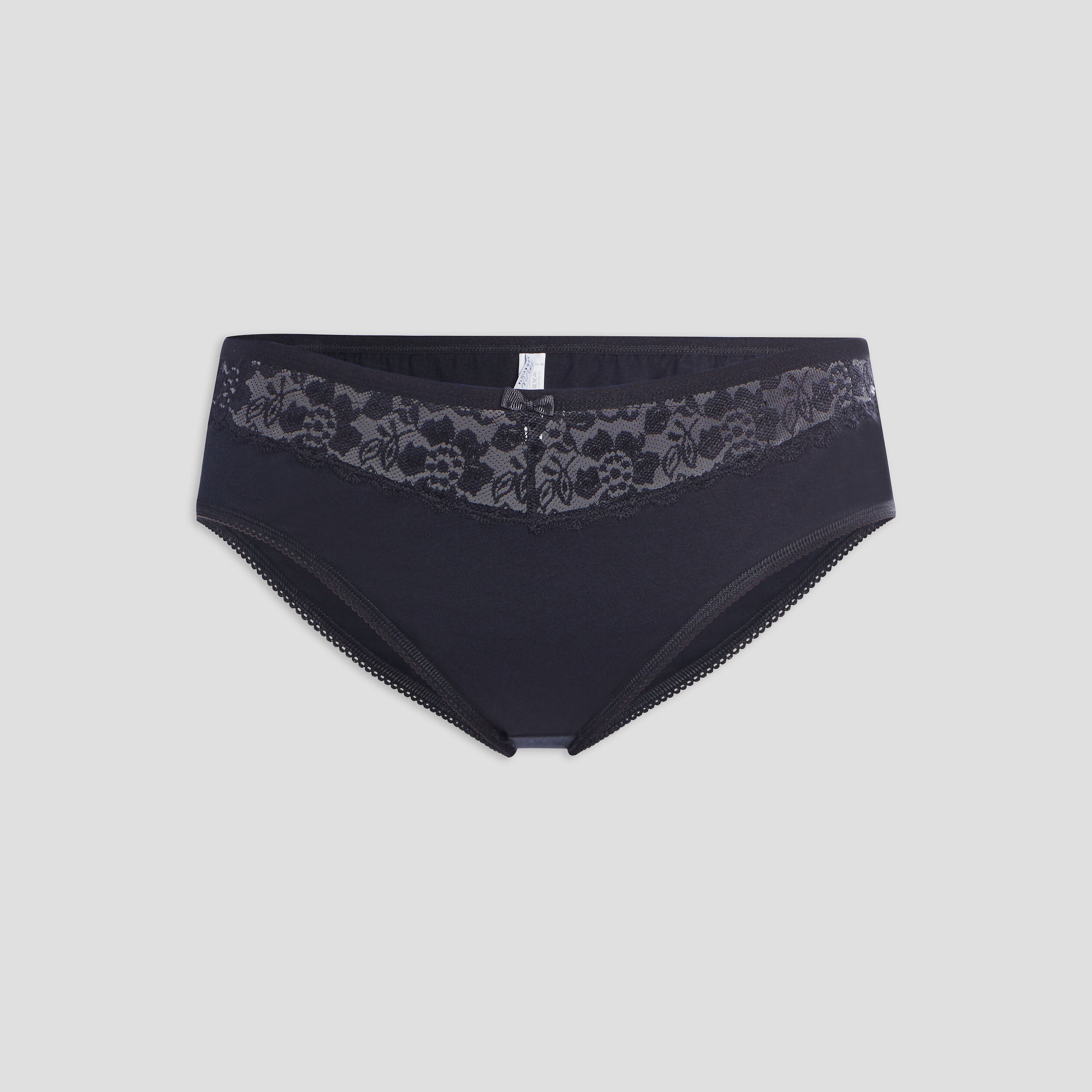 Culotte avec dentelle sur l'avant noir femme grande taille | La Halle