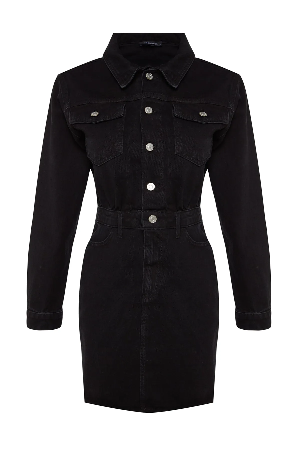 Trendyol Collection  Schwarzes Mini-Jeanskleid TWOAW23EL00643