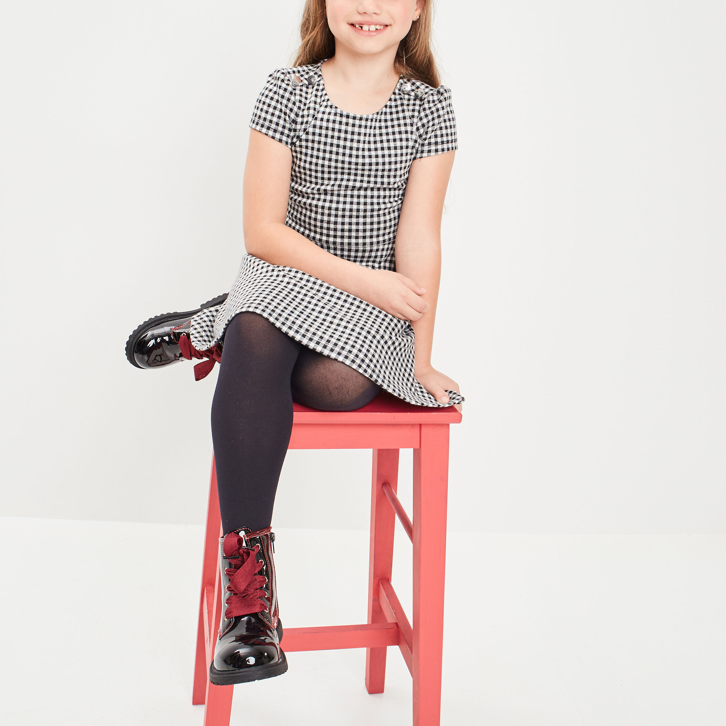 Robe patineuse à col rond ecru fille | La Halle