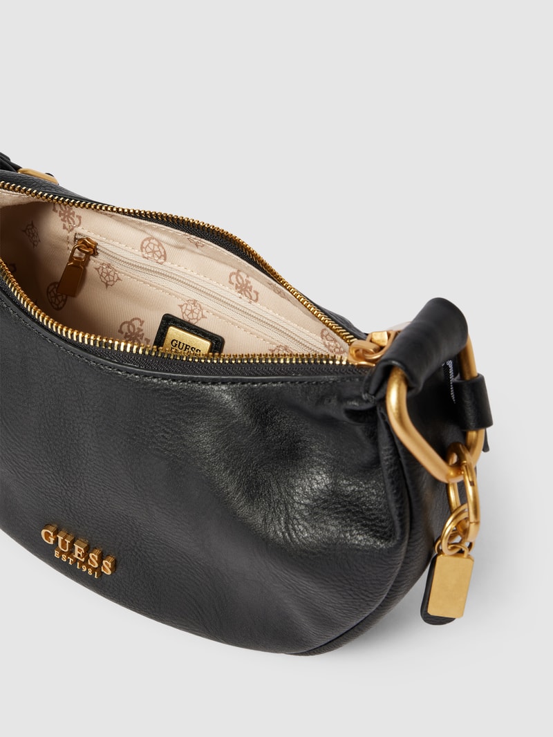 Saddle Bag mit Label-Applikation Modell 'NATALYA' in schwarz