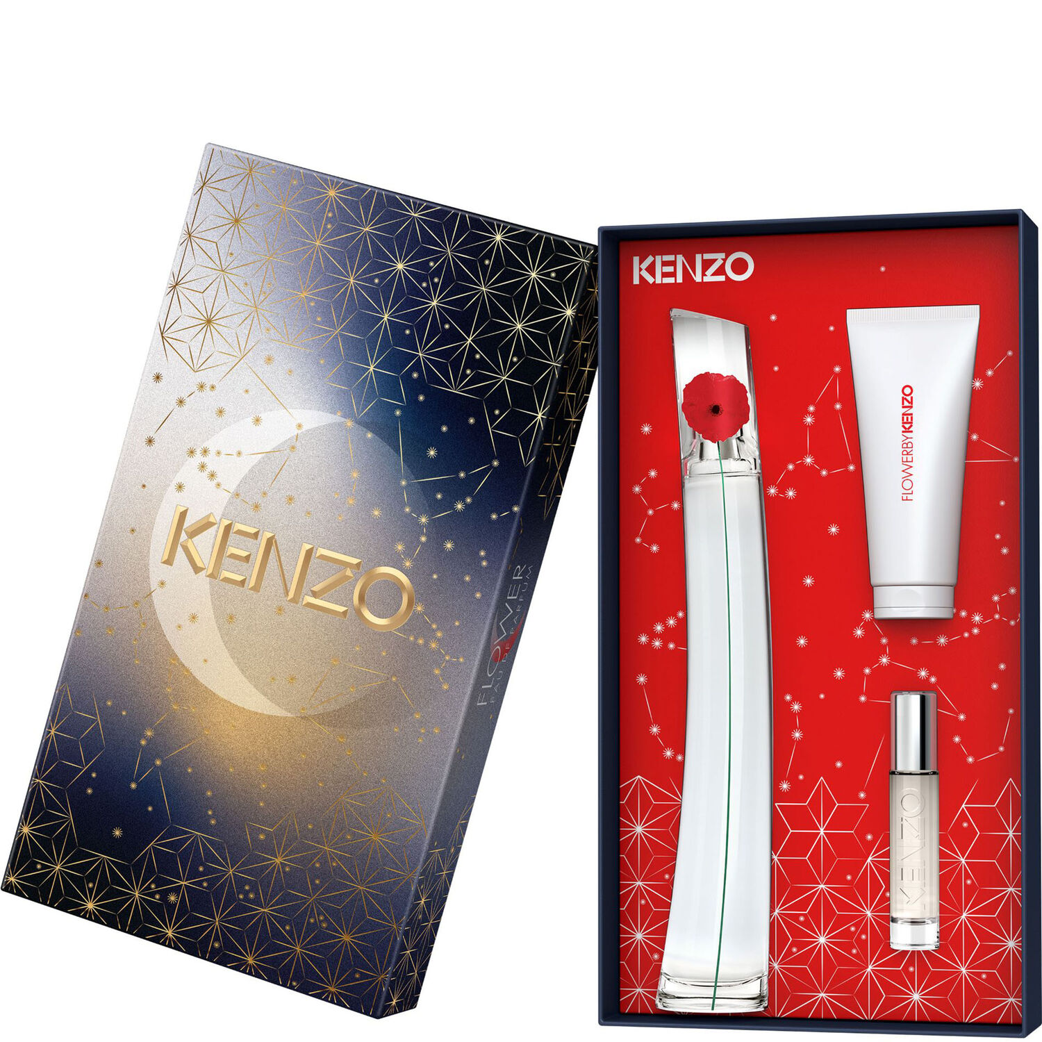 Kenzo Flower By Kenzo Coffret Eau de Parfum 100 ml + Vaporisateur de Voyage 10 ml + Lait Corps 75 ml