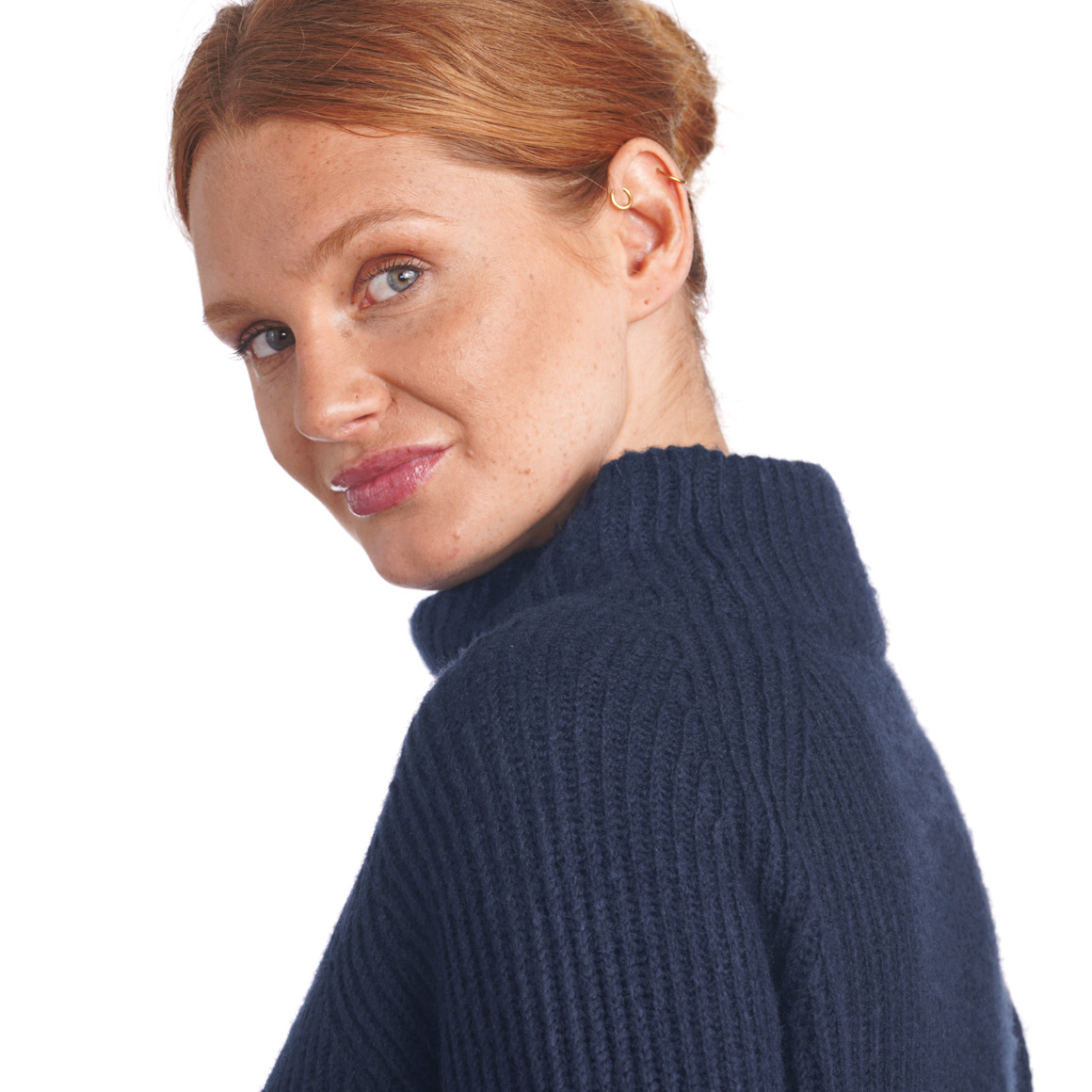 Damen Strickpullover mit Stehkragen
