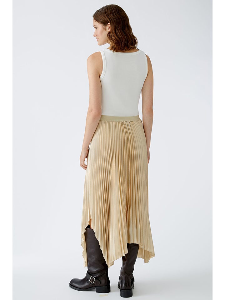 Oui Plisseerock in Beige günstig kaufen