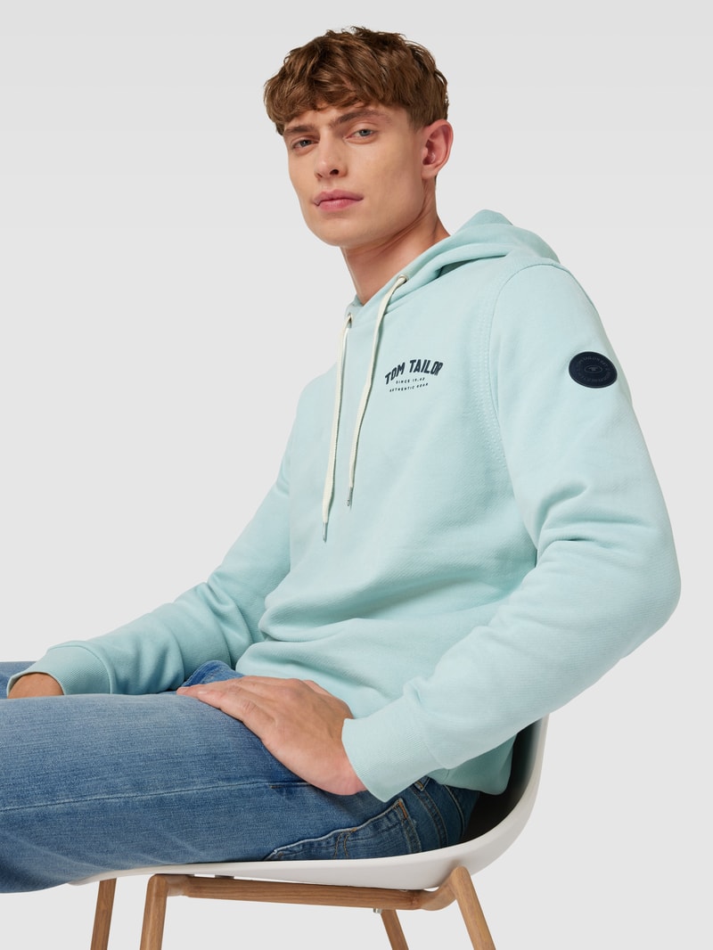 Hoodie mit Label-Detail in mint