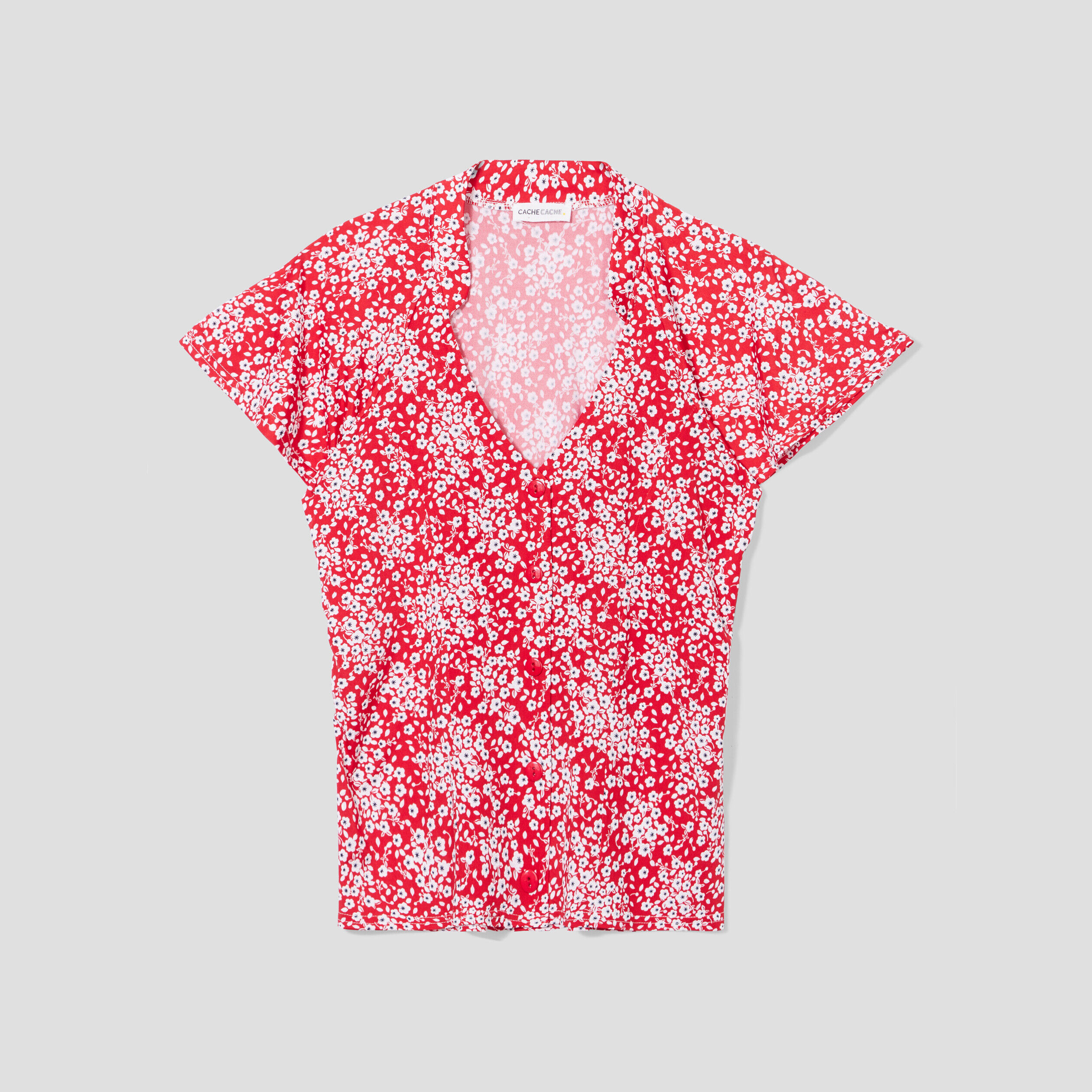 Blouse boutonnée rouge femme | Cache Cache