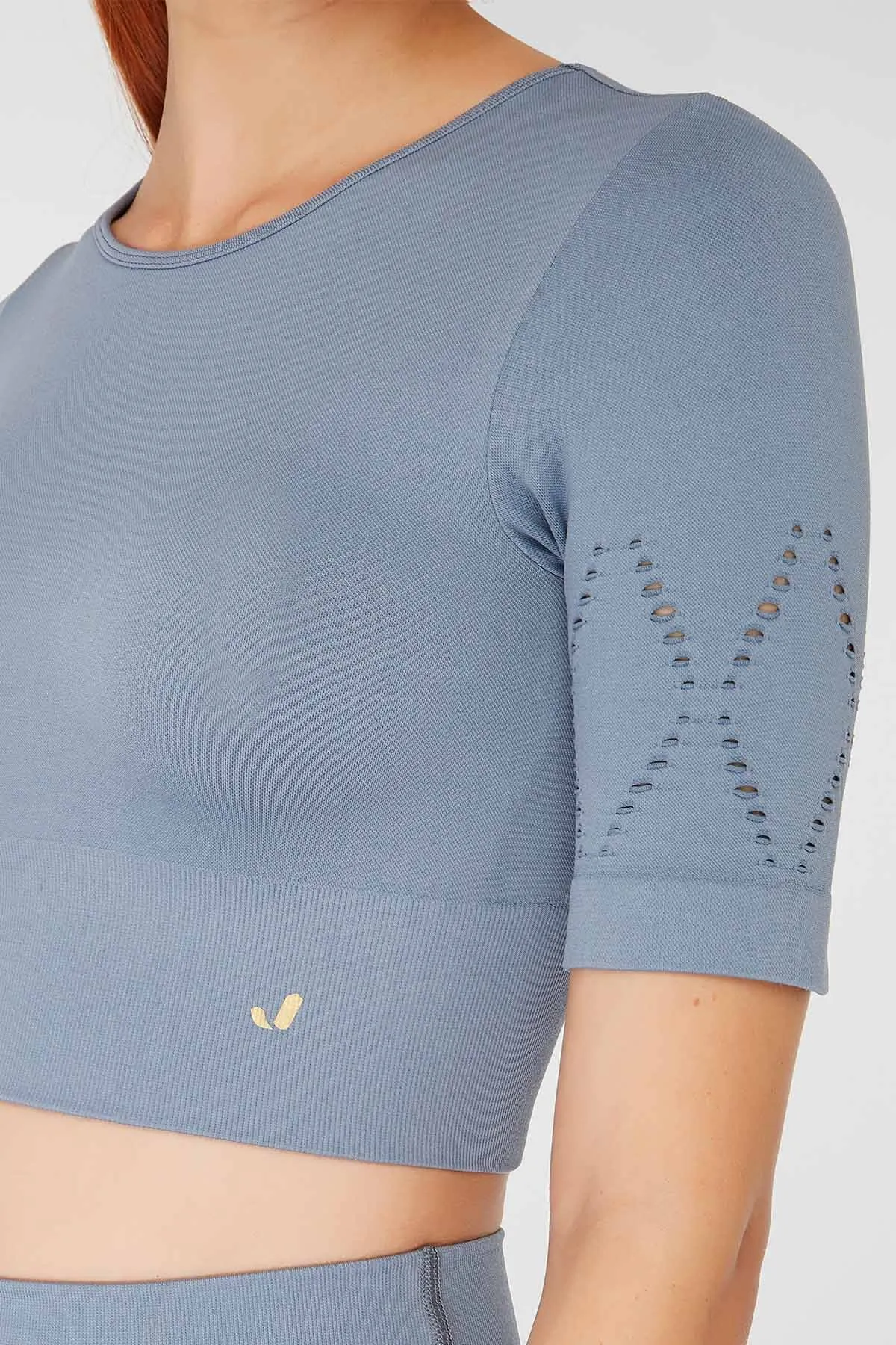 Jerf  Naples Kurzarm-Crop-Top Econyl Stone