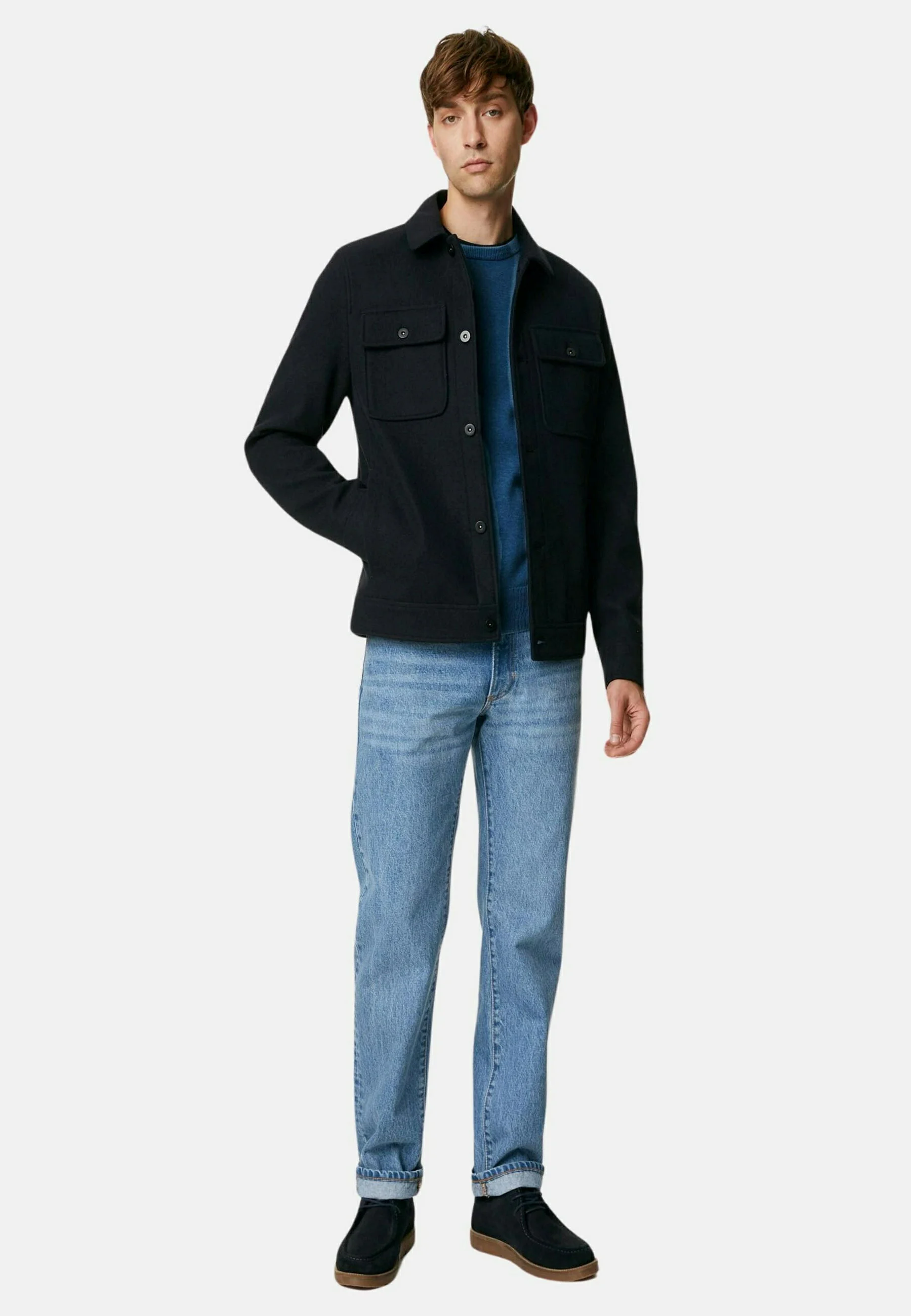 Jersey de cuello redondo de algodón puro de Marks & Spencer
