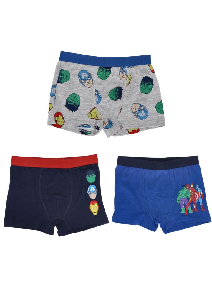 Avengers Boxershorts 3er Pack  Bunt & bequem 100% Baumwolle Unterhose in mehrfarbig günstig kaufen