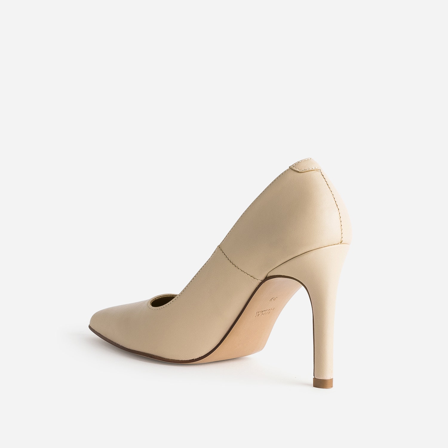 Stiletto TEXTO beige en cuir