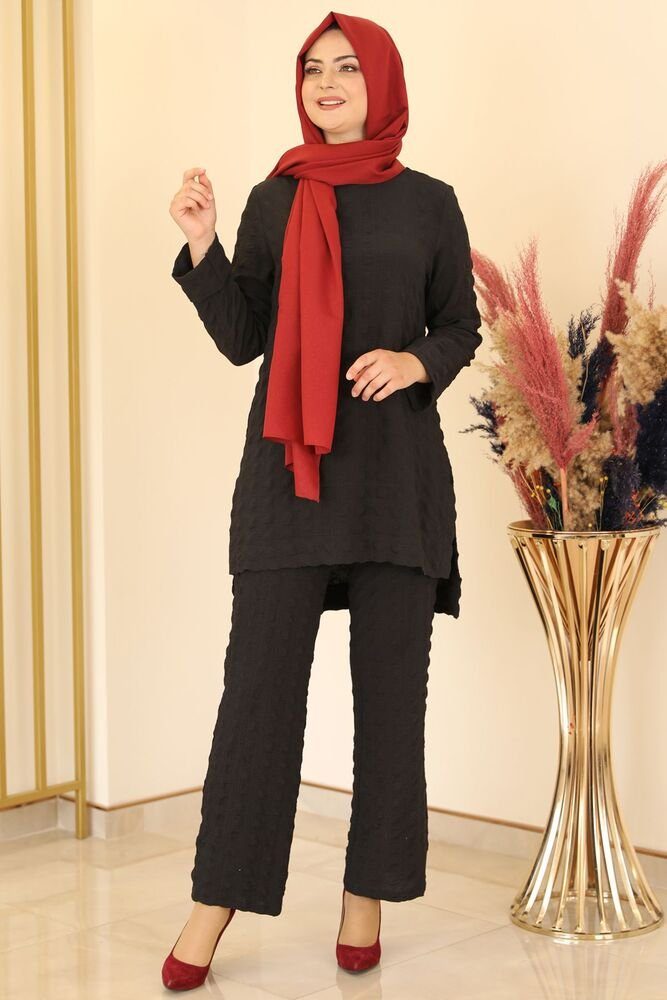 Modavitrini Tunika Damen Tunika mit Hose Zweiteiler Hijab Kleidung Modest Fashion (Zweiteiler)