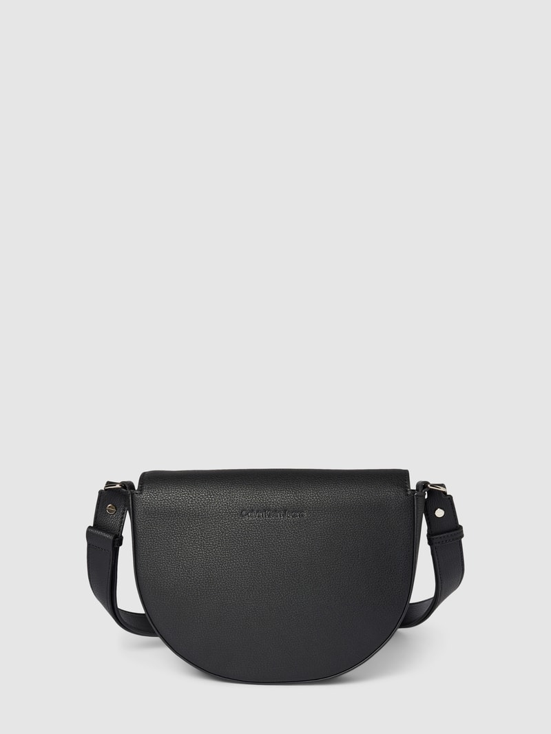 Saddle Bag mit Label-Applikation Modell 'MINIMAL MONOGRAM' in black