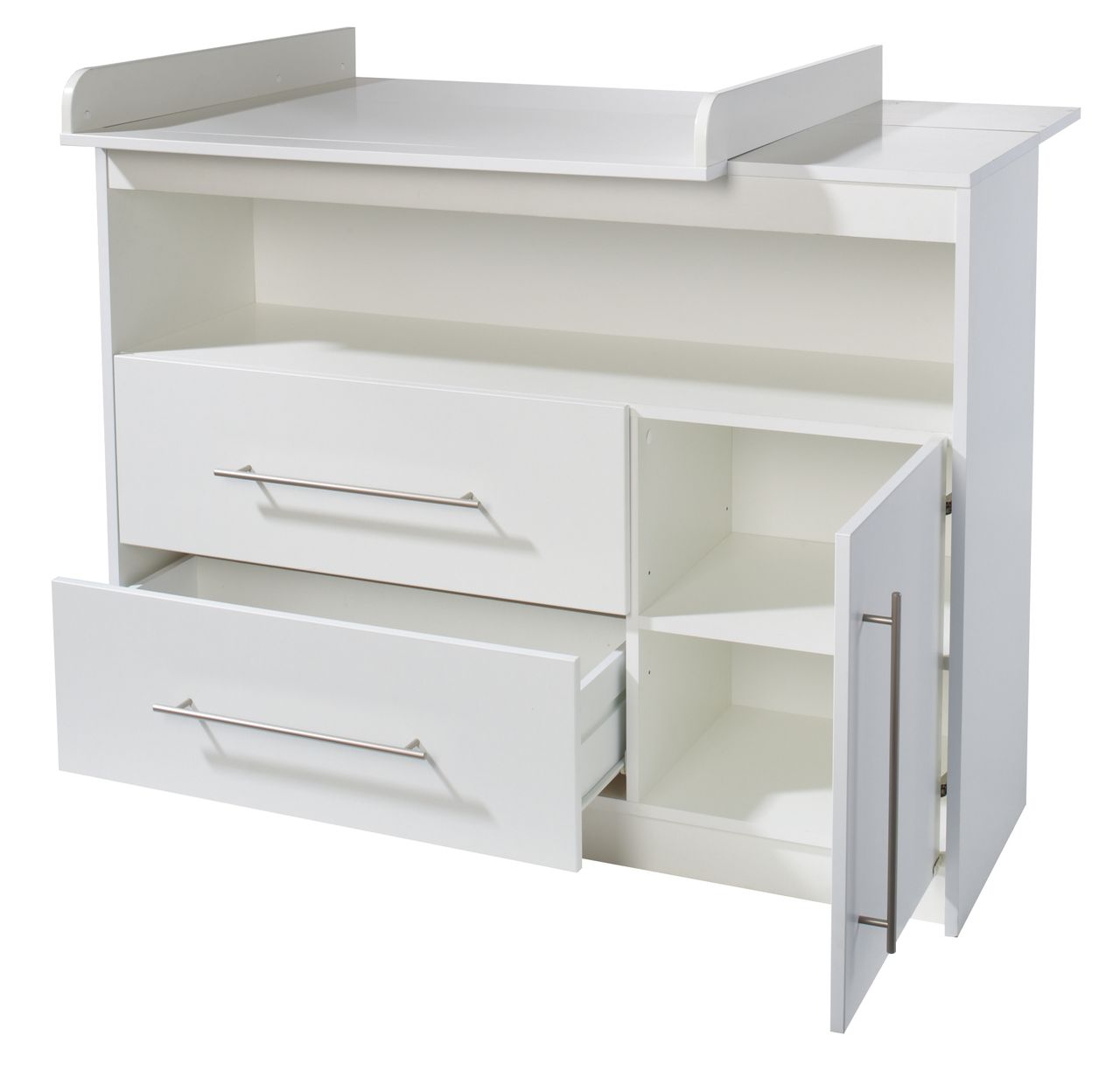 Roba Wickelkommode „Maren“, mit abnehmbarem Wickelansatz, breit, 2 Schubladen, Wickelhöhe 90,5 cm