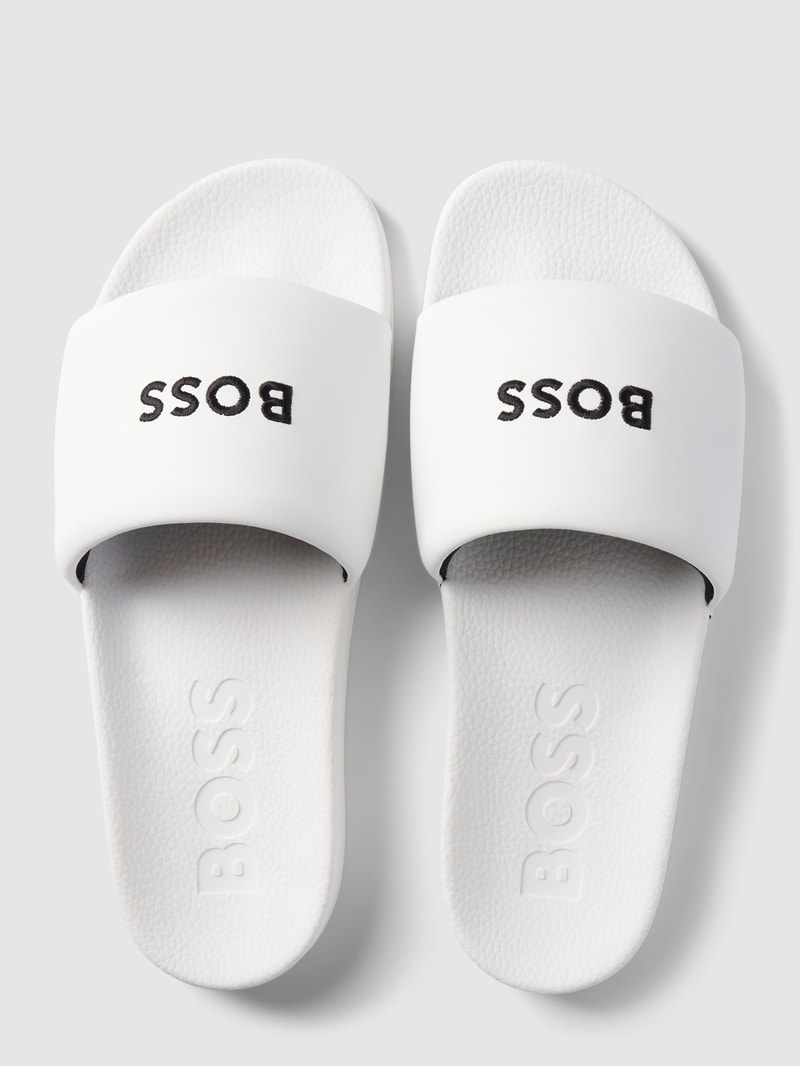 Slides mit Label-Stitching Modell 'Reese' in weiß