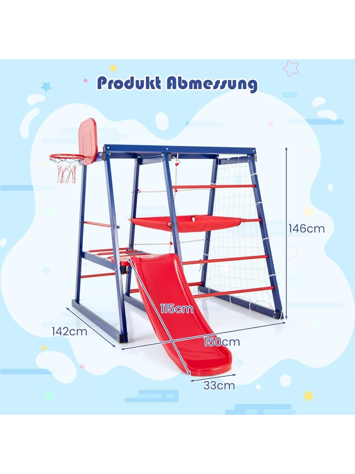 COSTWAY Klettergerüst Outdoor 7 in 1 150x142x146cm in Blau günstig kaufen onesize